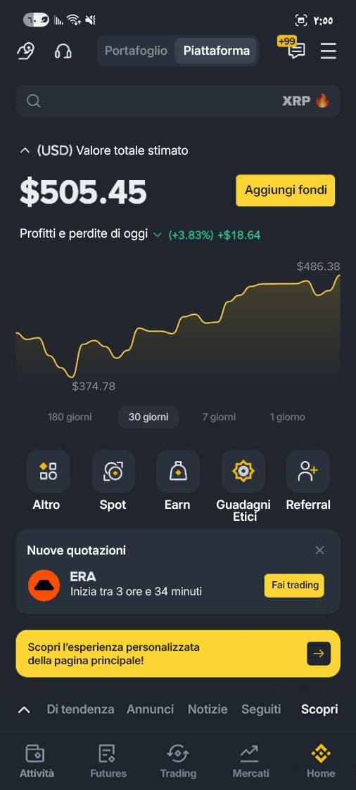 Portafoglio di trading avanzato